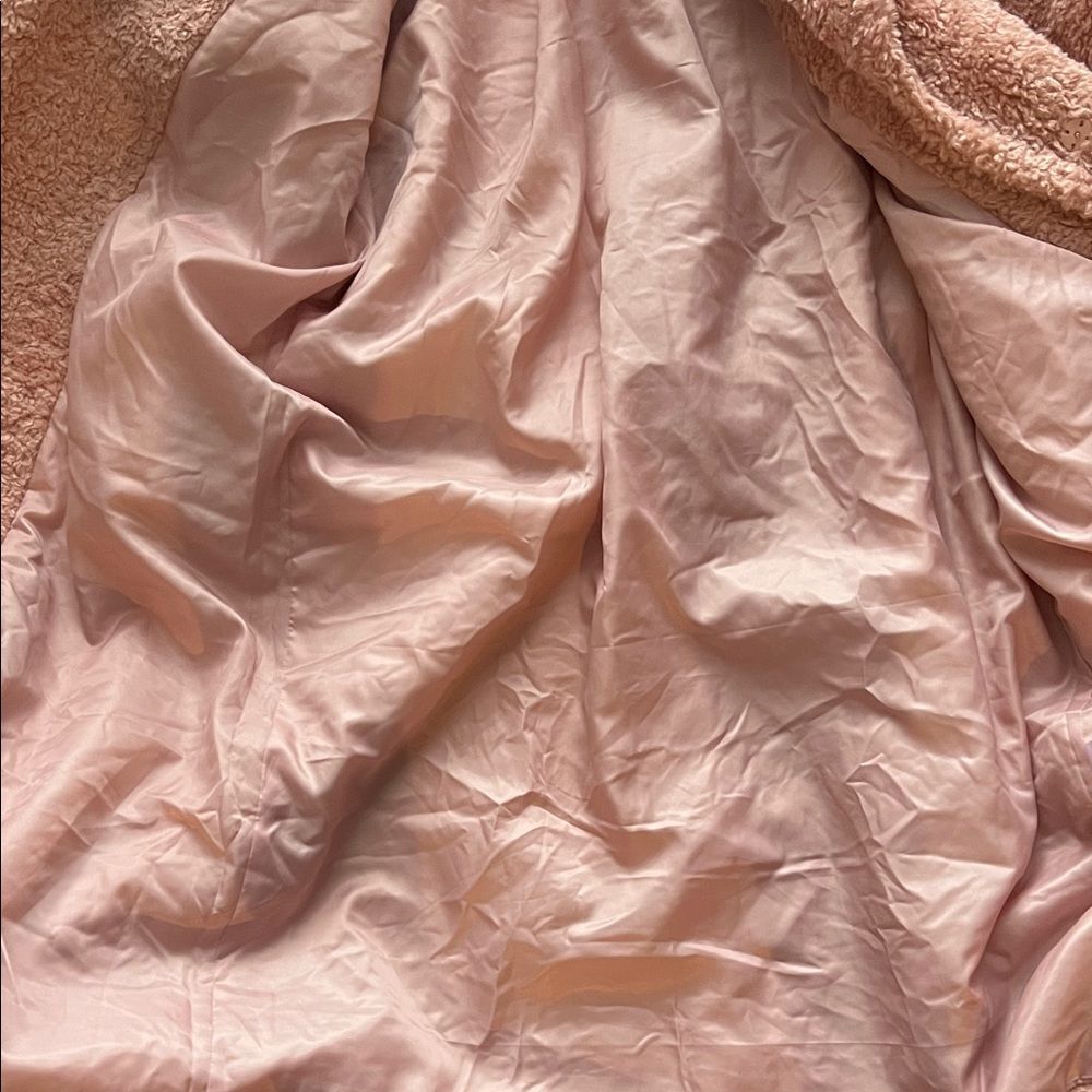 NWOT Mulla Long Teddy Bear Coat in Blush/Pink with Pockets in Size L - Picture 10 of 14